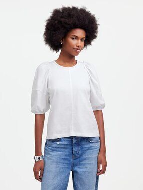 Madewell Puff-Sleeve Tee in White